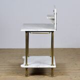 Antique wash stand in brass and marble, circa 1880