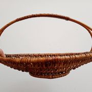 flat woven wicker basket