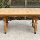 Art Deco extendable dining table renovated in raw oak and marquetry 220