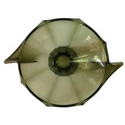Coupe vintage en verre vert olive de style Art Déco