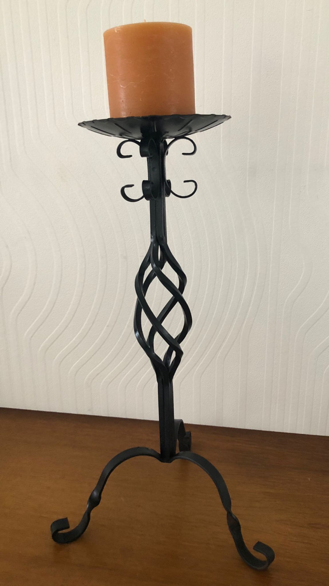 Vintage wrought iron candle holder