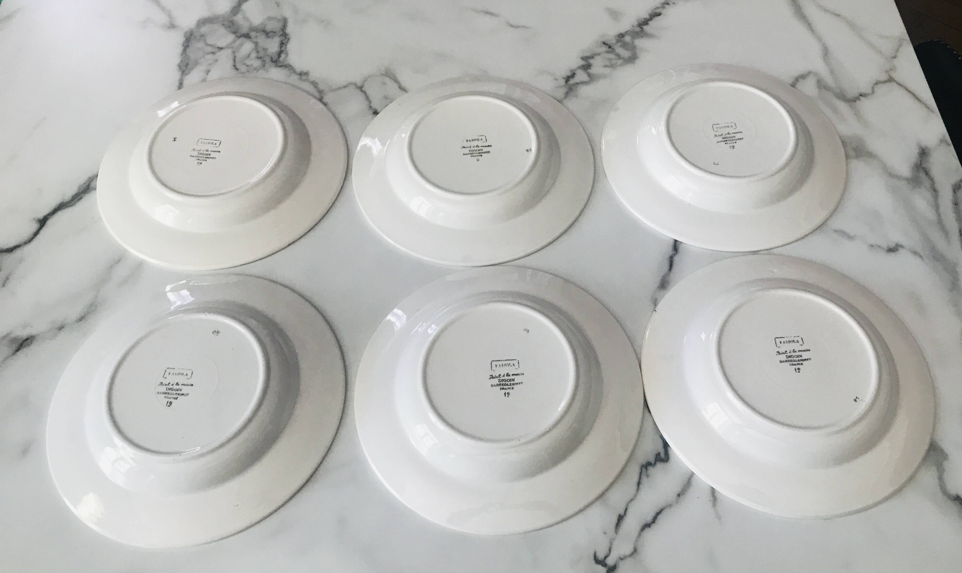 Fabiola Digoin Sarreguemines deep plates from the 50s