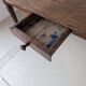 Campaign table in solid oak, Directoire style.