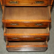 Military desk Harrods in Burr Yew wood with leather, country style.