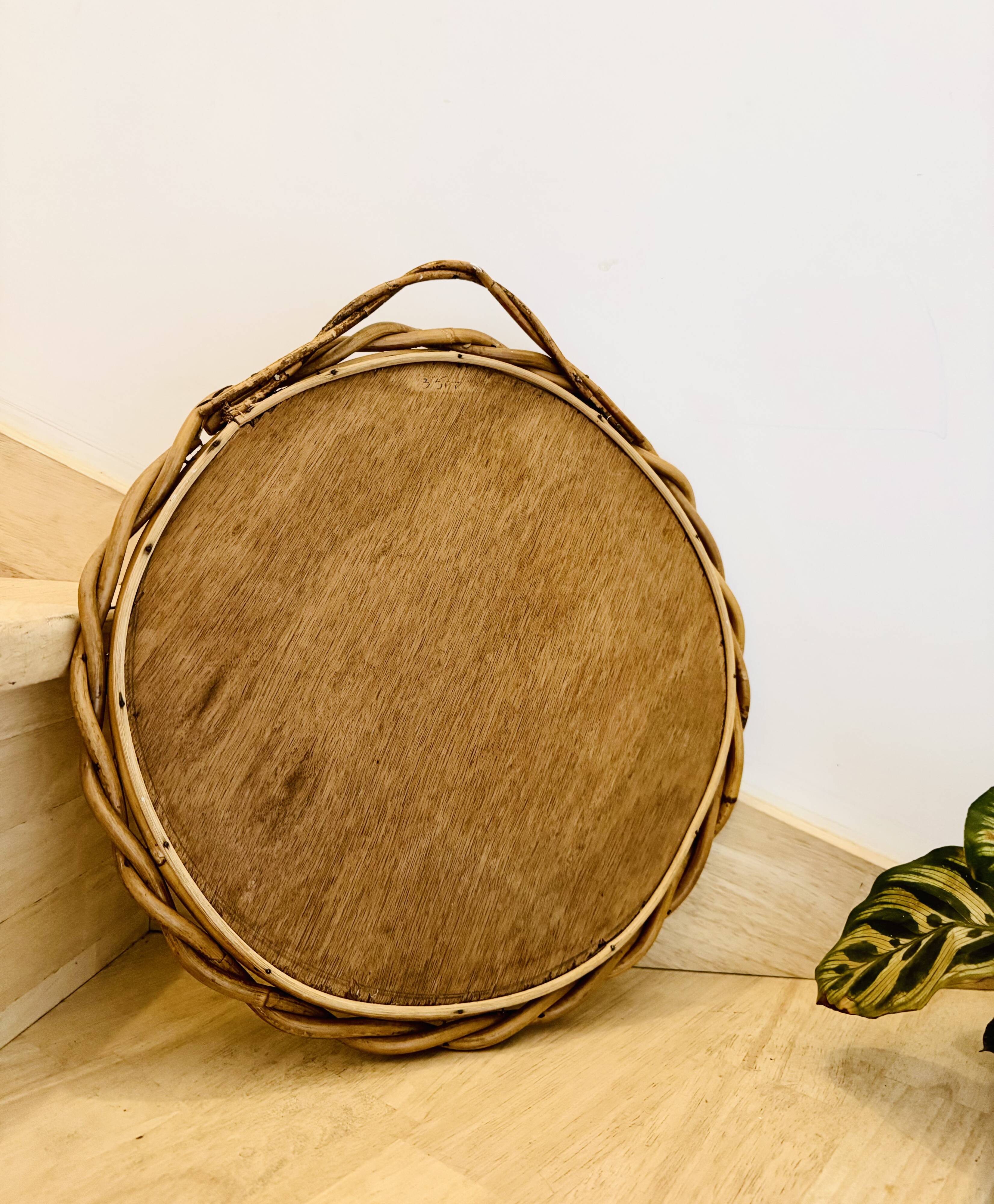 Vintage rattan mirror