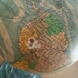 Vintage glass and metal world map for Perrina, circa 1960
