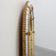 Venetian Style Arched Mirror with Gilt Beaded and Glass Frame, Italy, 20th