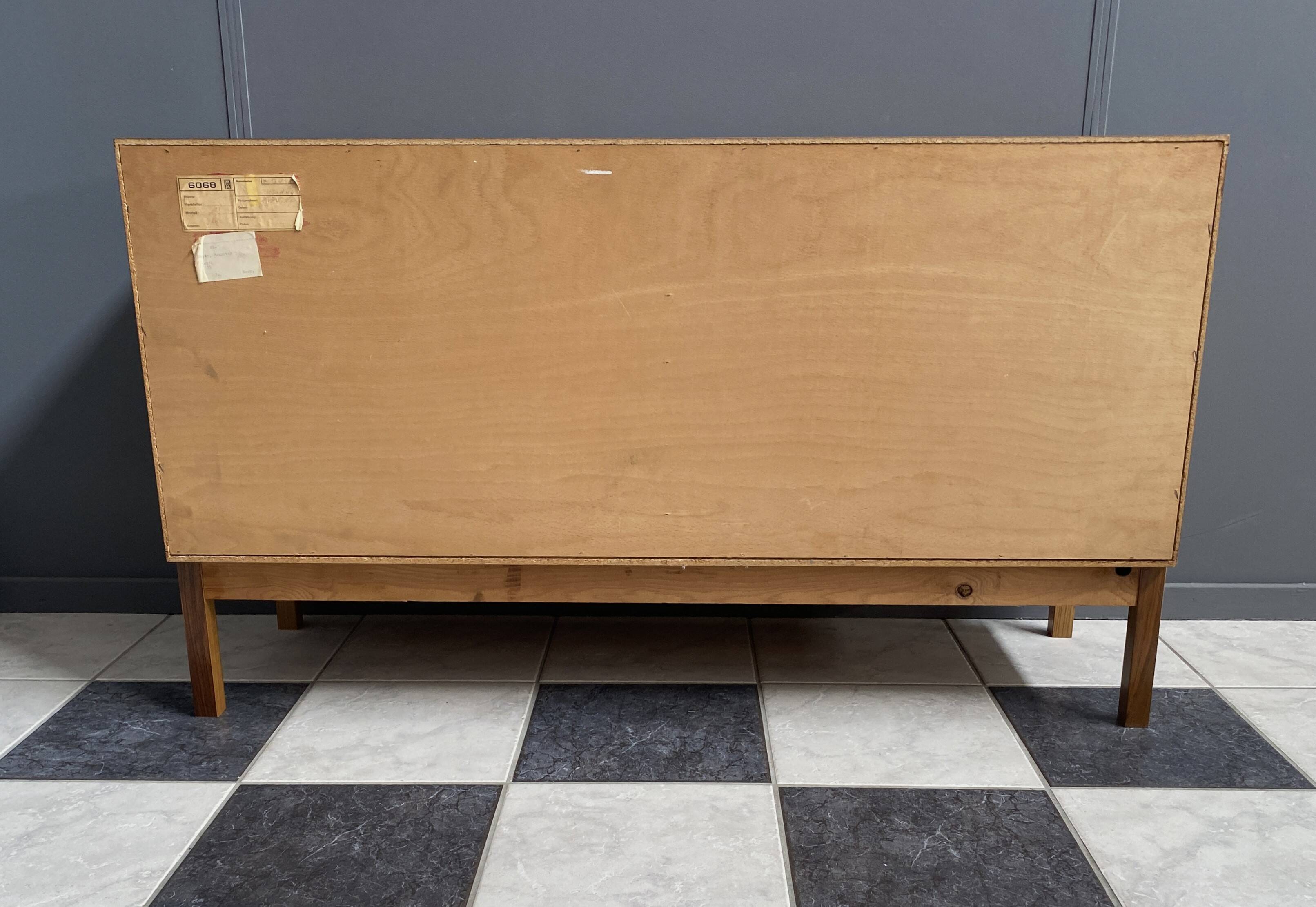wood sideboard 3 drawers 1 door 1970s