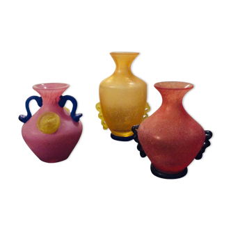 Série de 3 vases Gambaro & Poggi pour Murano années 70