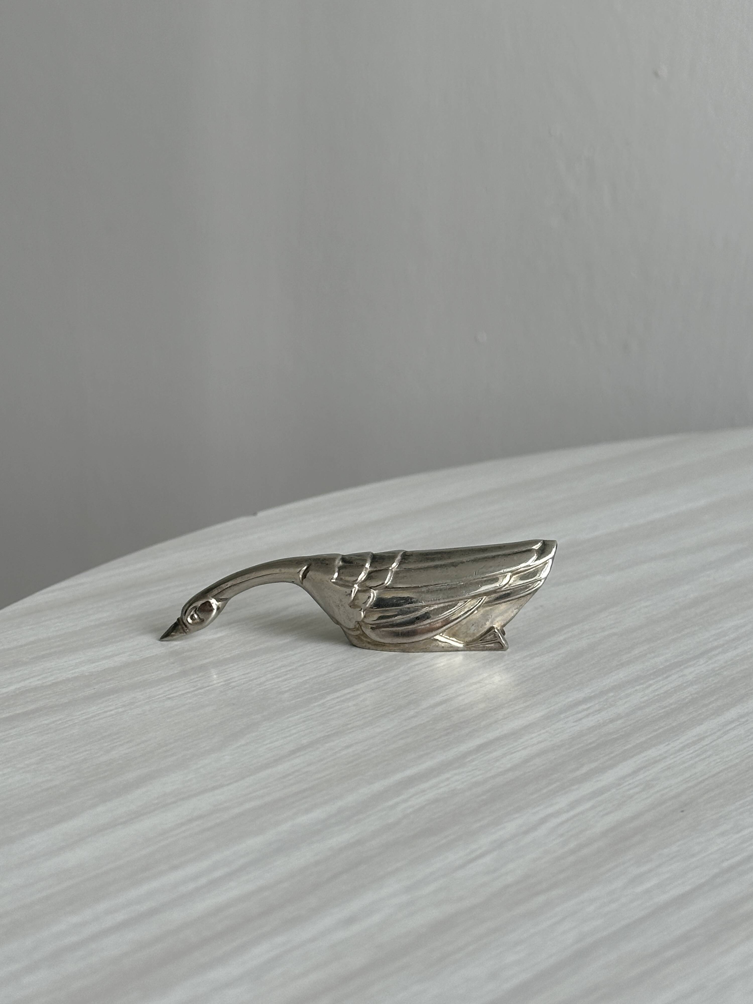 Set of 5 antique goose-shaped knife rests