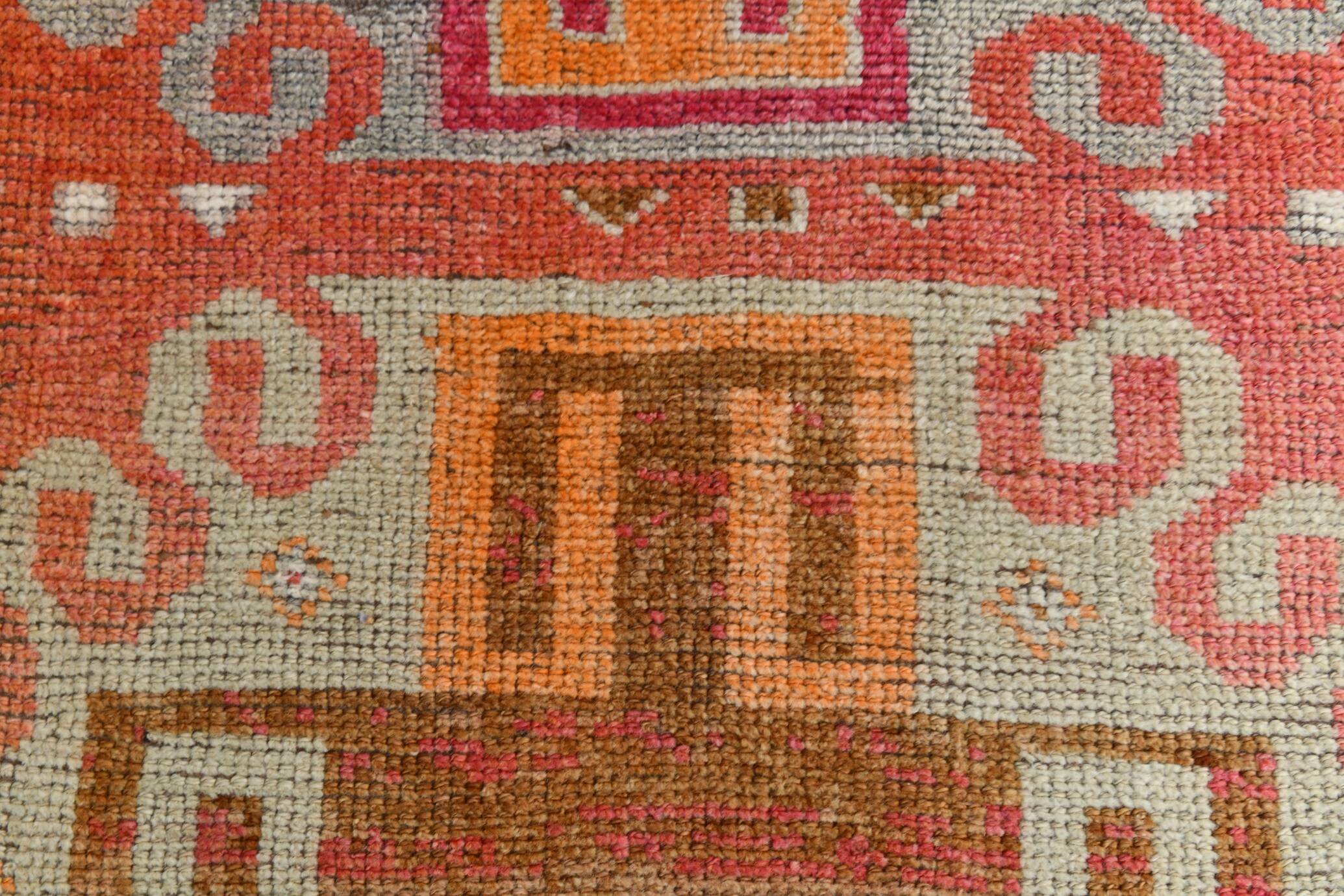 3x12 Super Soft Multicolor Vintage Runner Rug, 91x355Cm