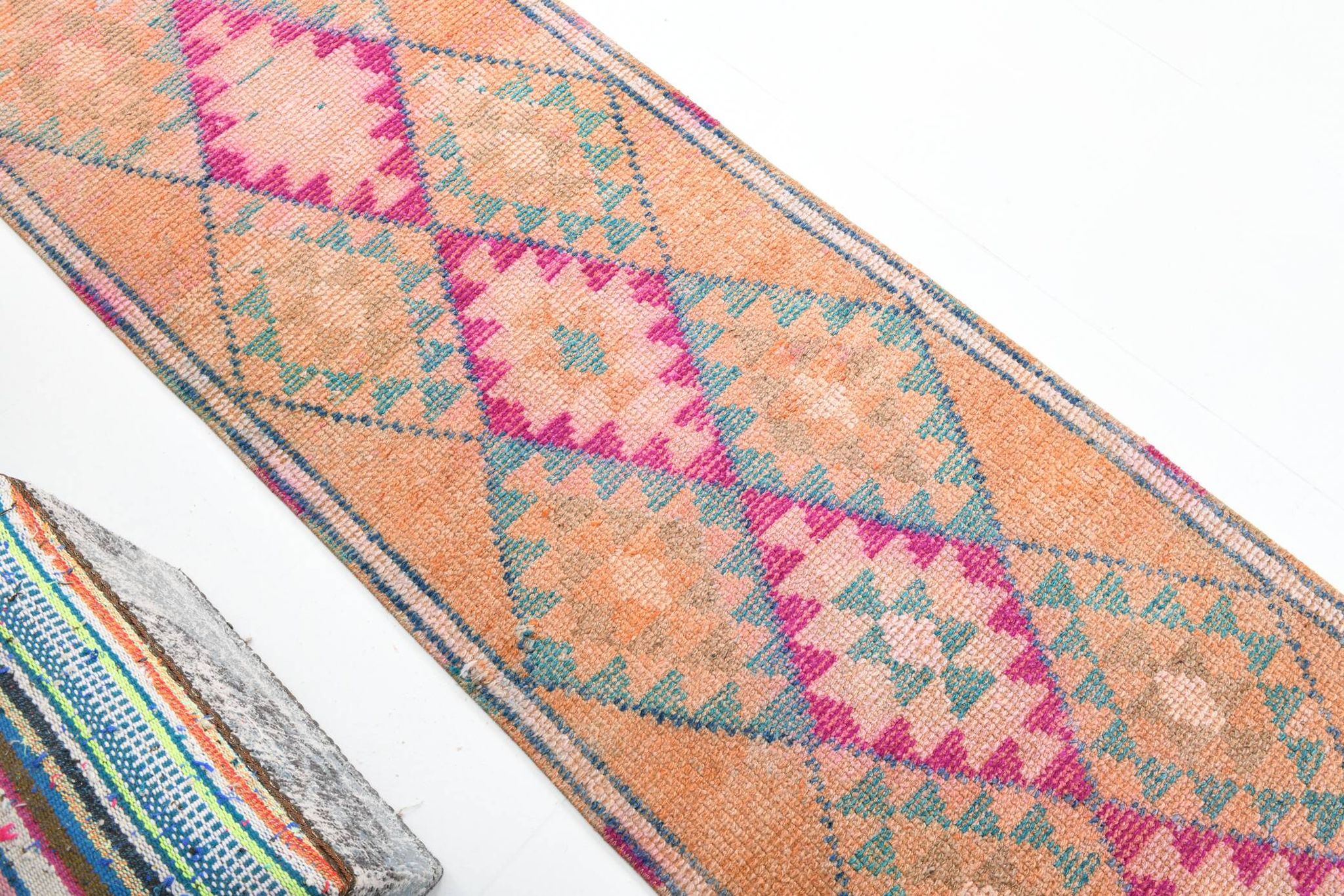 Tapis De Cuisine 2x12 Orange Tapis De Coureur Vintage Herki, 73x369Cm
