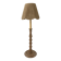 Lampadaire vintage en bois naturel et abat jour en corde années 1960