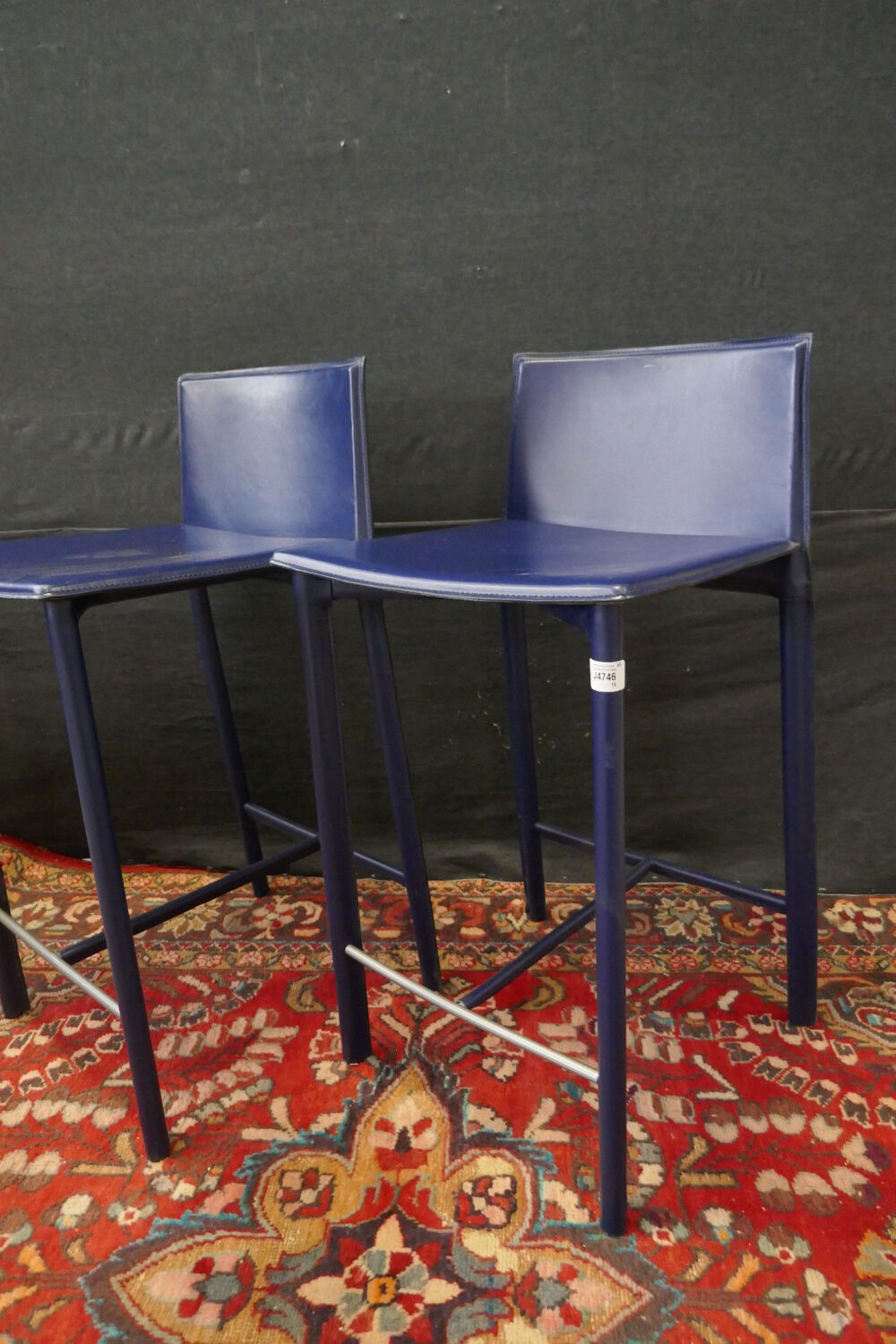 Paire de tabourets de bar en cuir