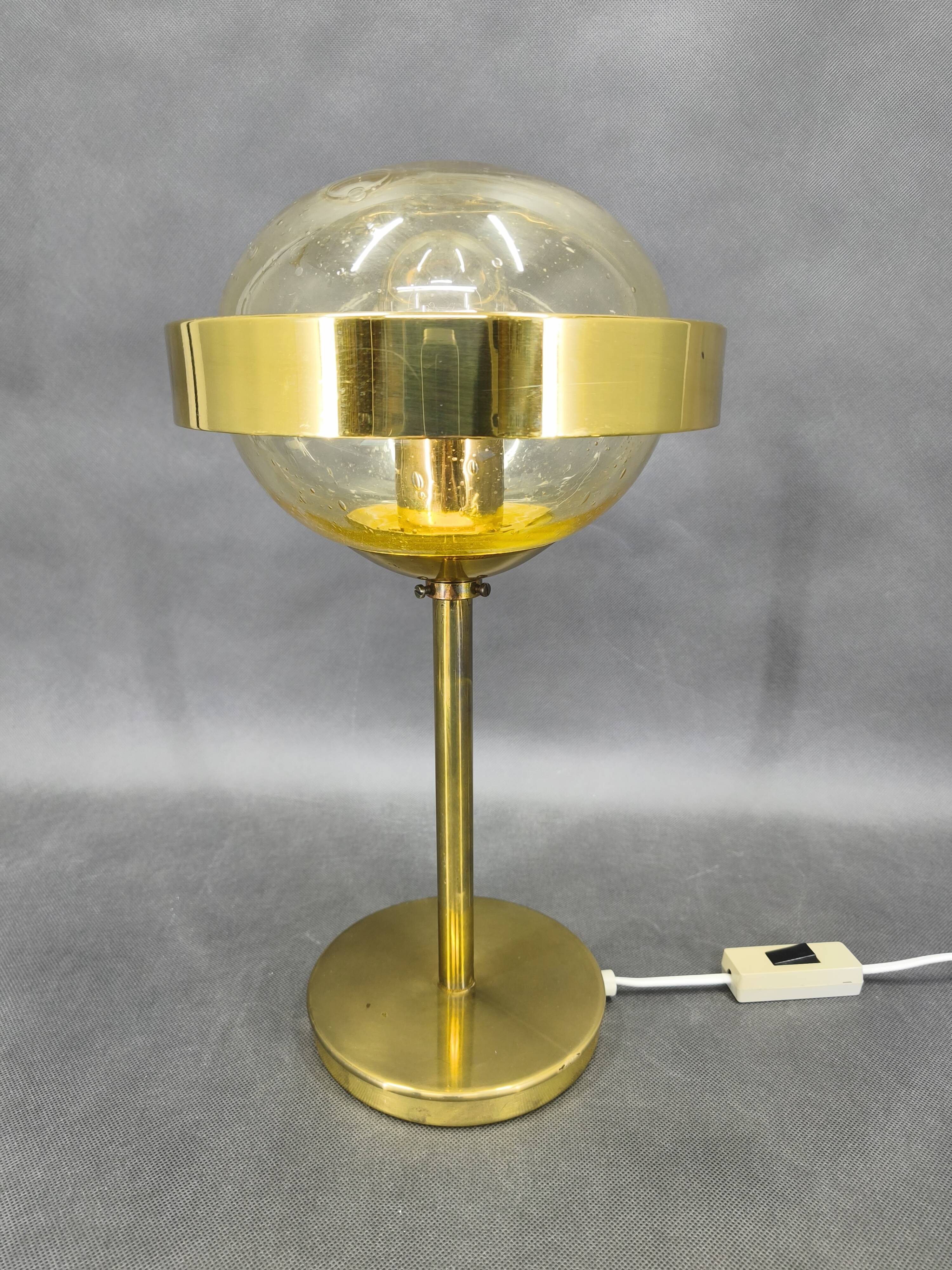 Space Age Glass Table Lamp by Kamenický Šenov, 1970s