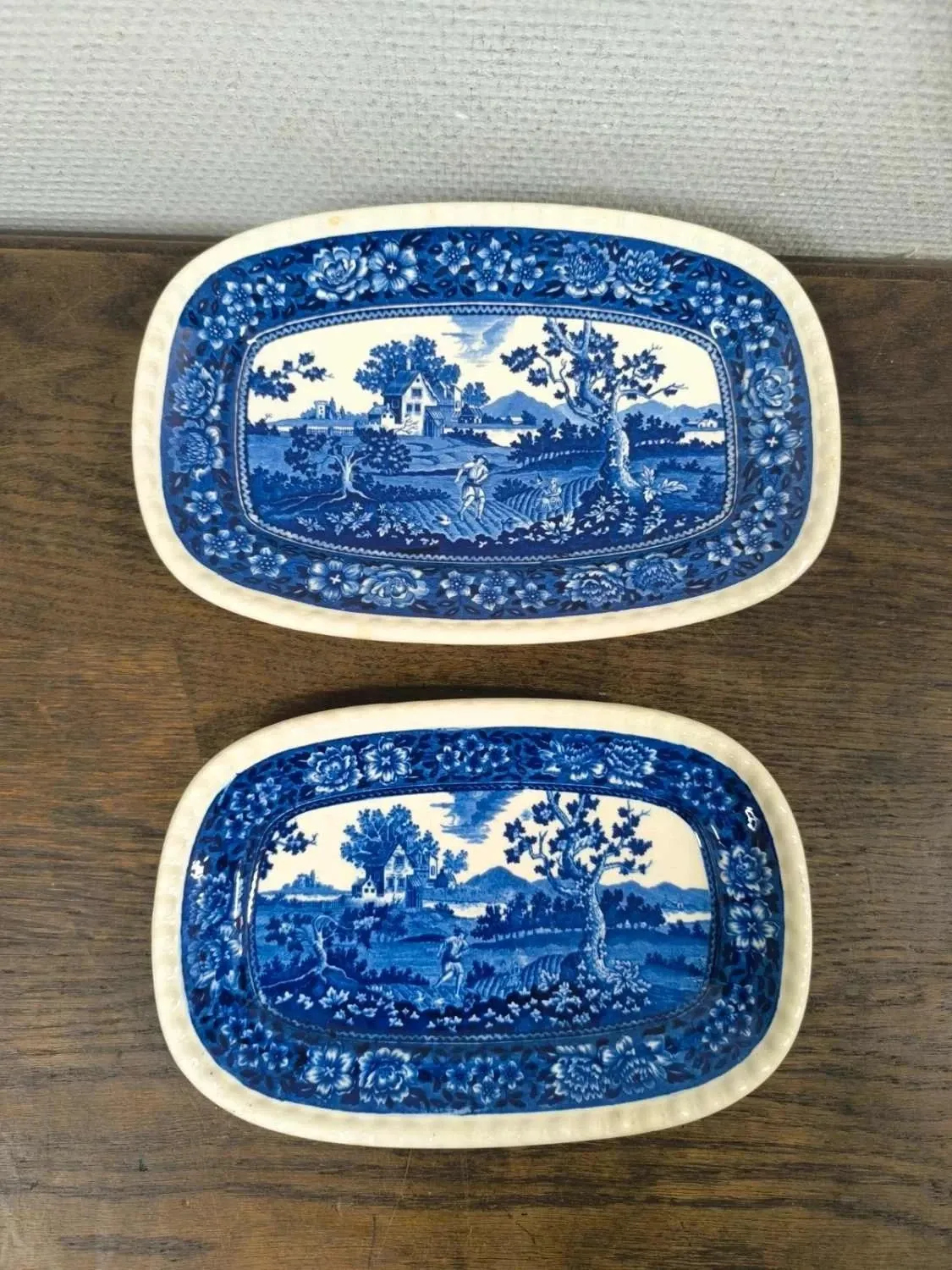 Set of 2 Villeroy and Boch Rusticana Blue plates.