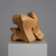 Interlocking abstract wood sculpture by Joop van Bergen, Netherlands, 1980s