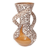Vallauris Ceramics Fat Lava Spiral Vase Coral 28 cm Vintage