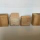 Set of four scandinavian wooden candle holders