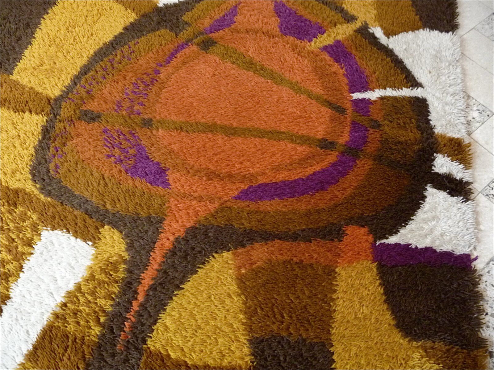 Large Scandinavian Rug with abstract Decor by Ege Rya, Denmark 1960s