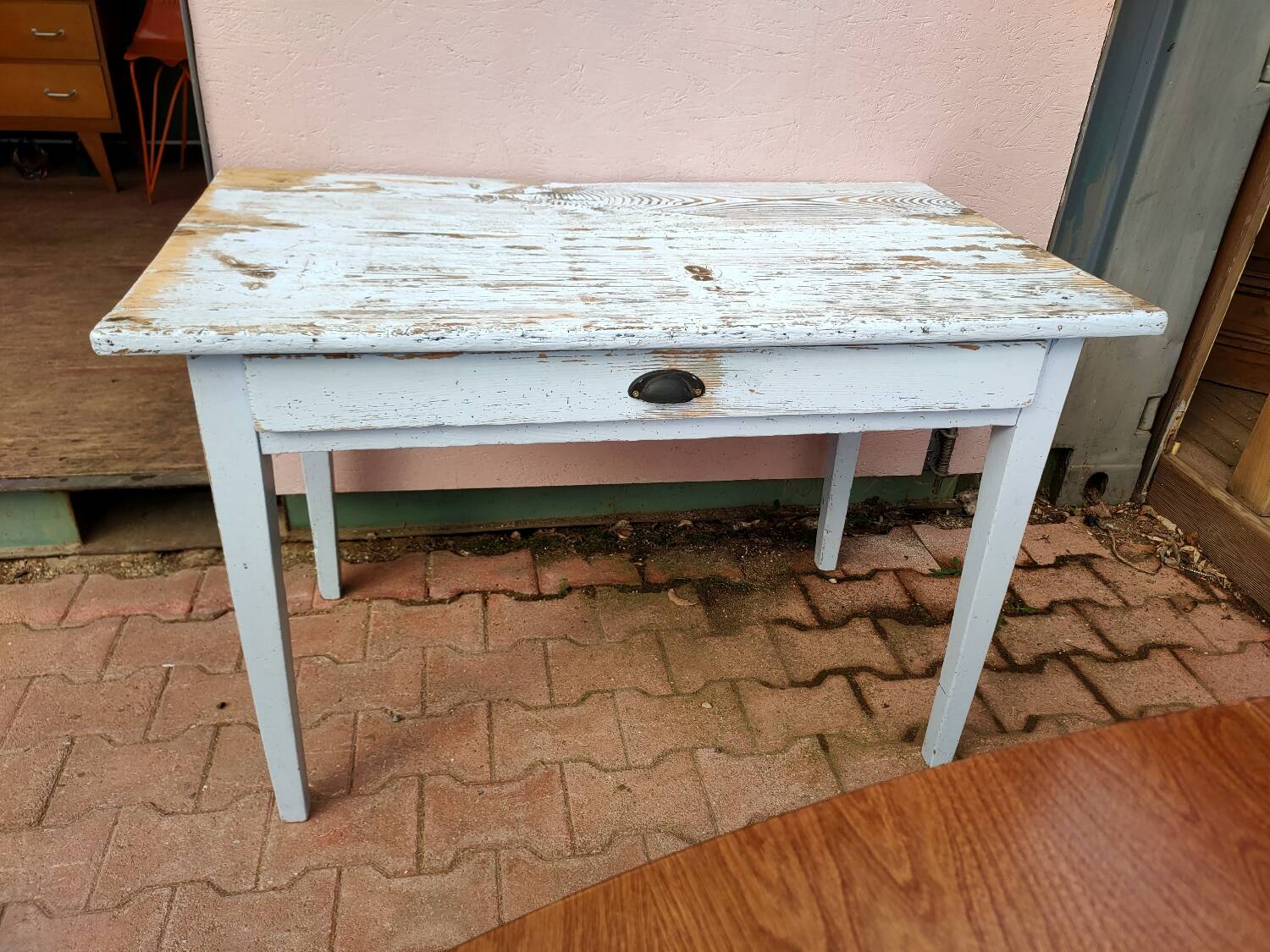 Pastel blue farm table