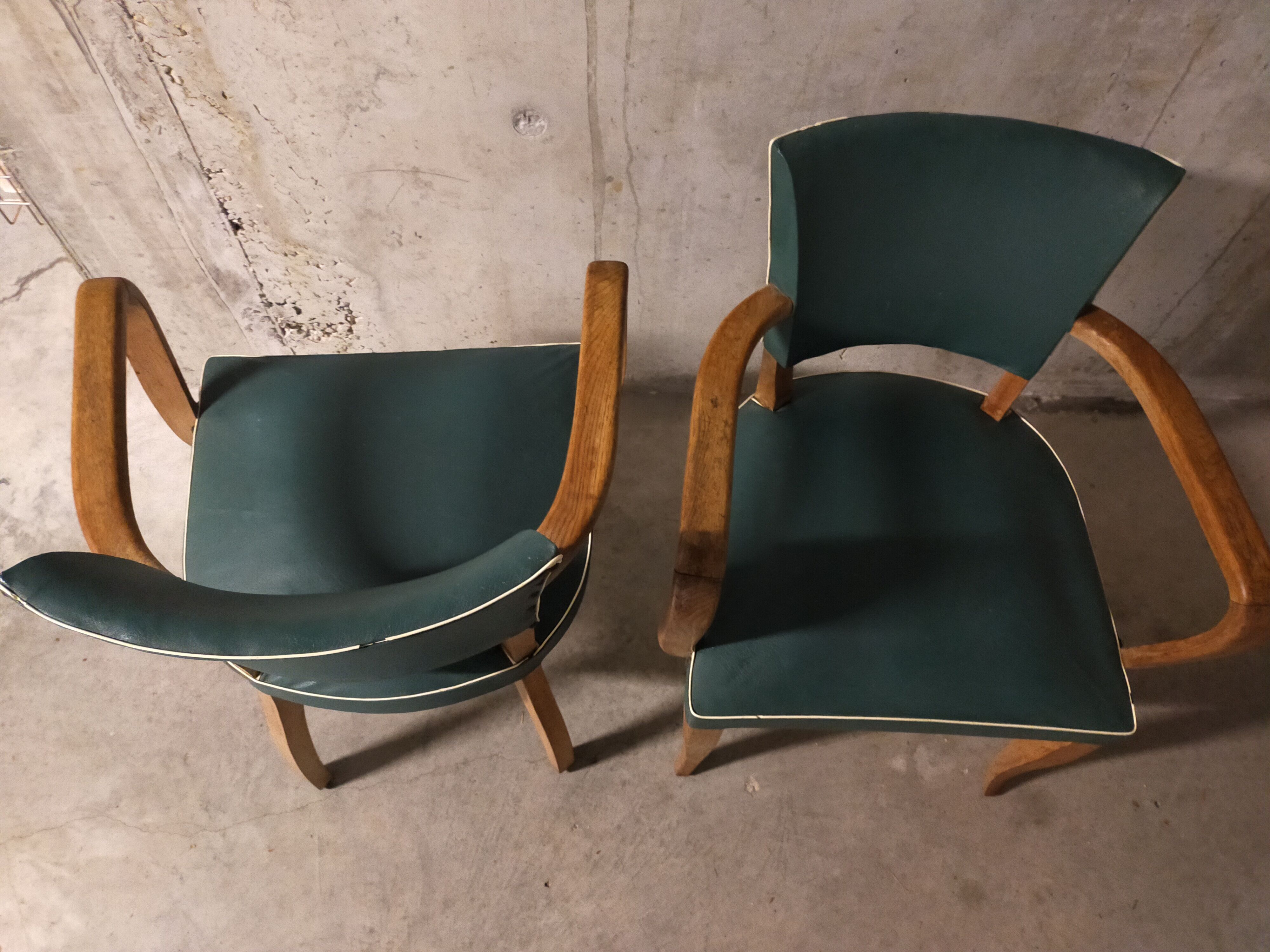 Pair of 50s bridge armchairs