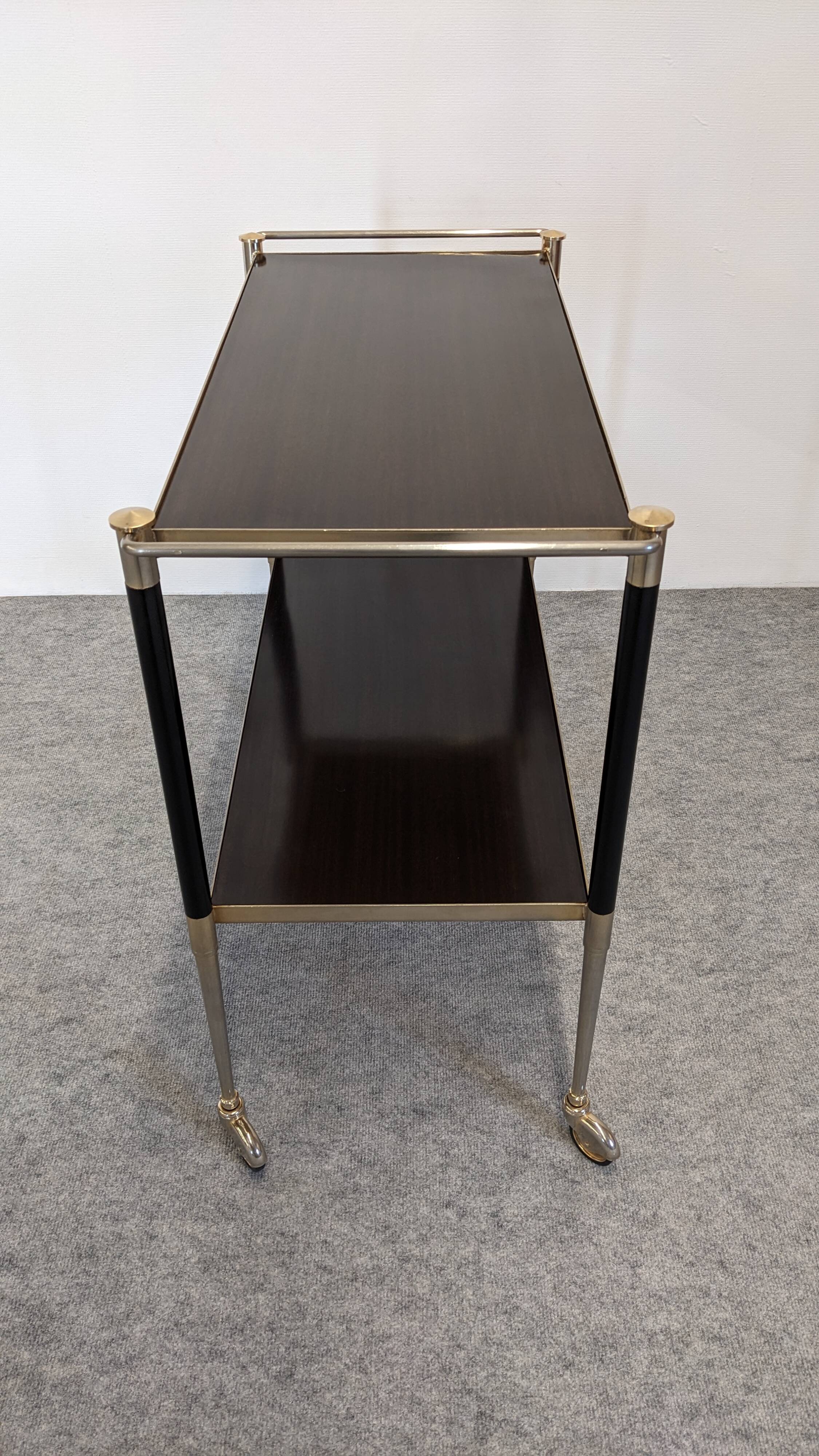 Table desserte moderniste à roulettes, Italie vers 1950
