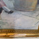 Oil on canvas painting XIX woman reading