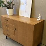 Scandinavian vintage chest of drawers from the 60s in light oak