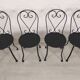 4 black garden chairs