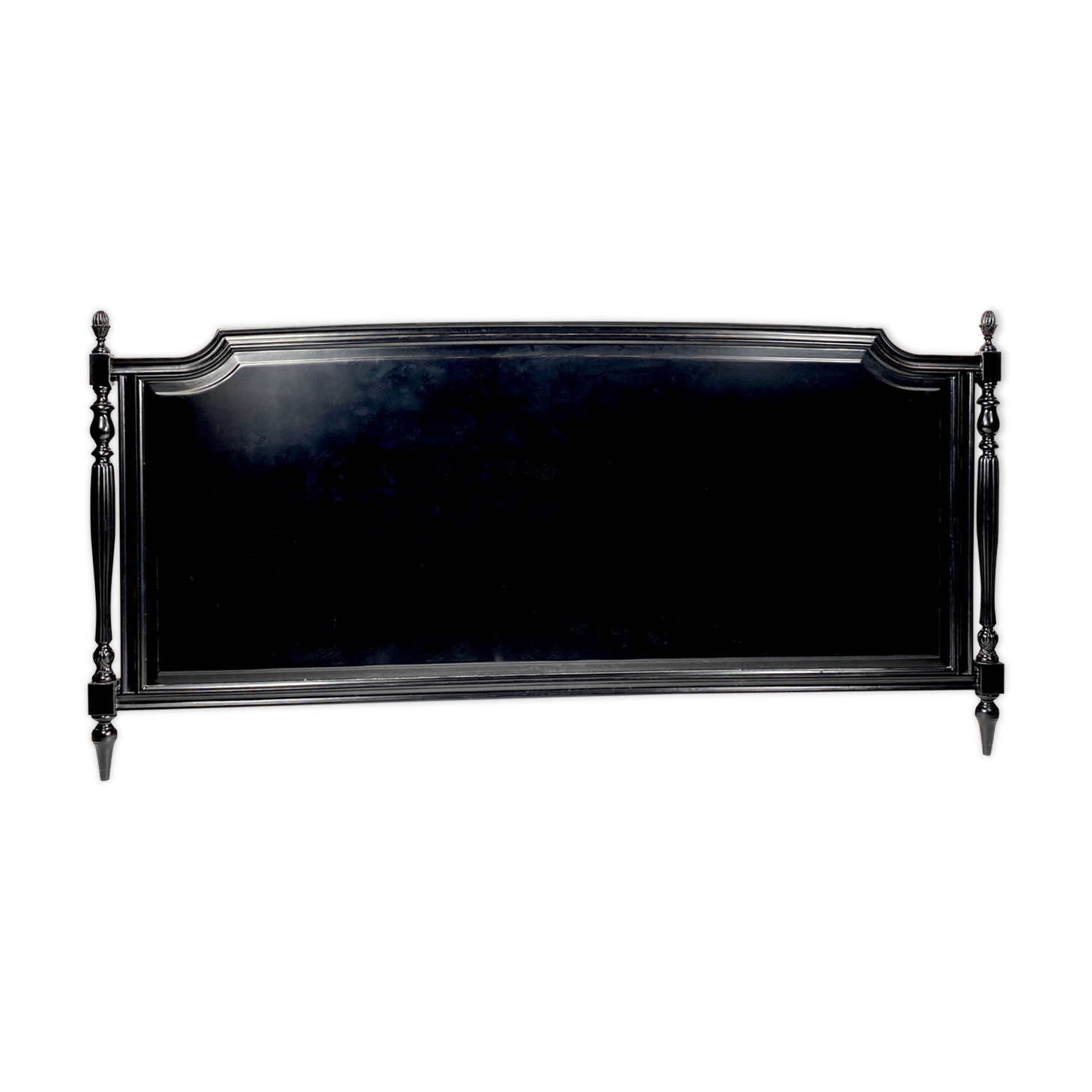 BedHead in solid black laqué wood 234x116cm