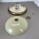 round 36cm metal Gino Sarfatti Style wall Ceiling Light Flushmount, Italy 1950s