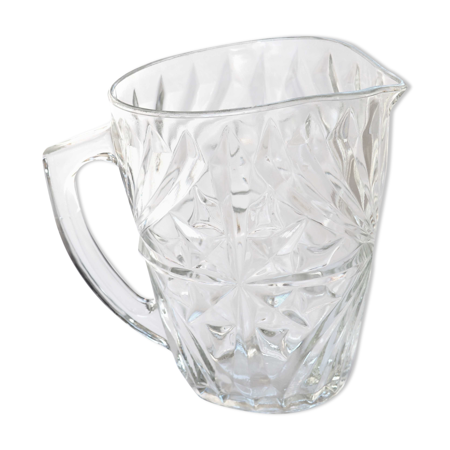 Molded glass pitcher