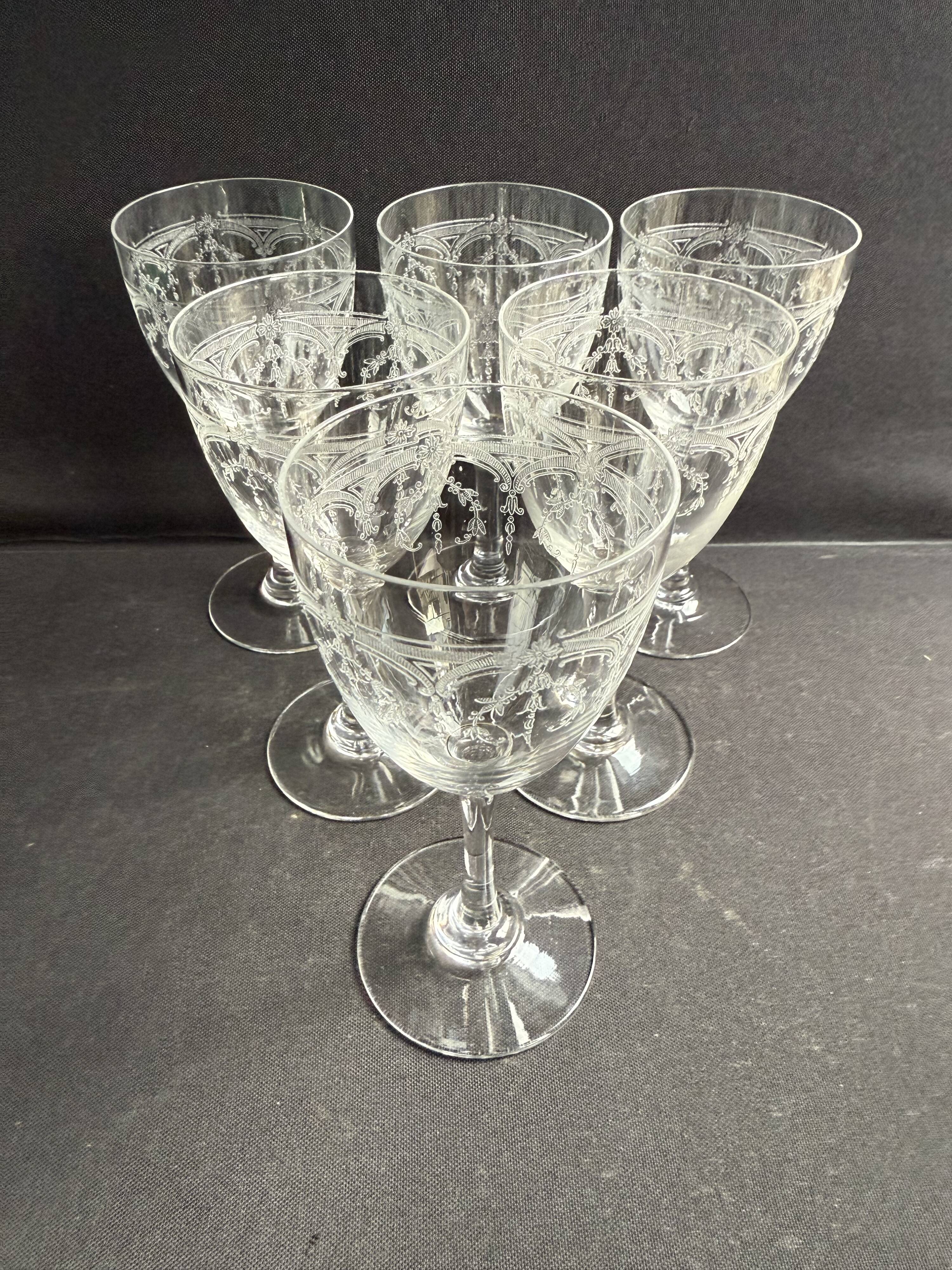 6 Saint Louis Manon wine glasses