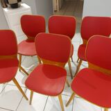 Suite de 6 chaises de Bistrot Baumann par Max Bill 1960