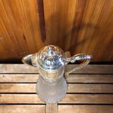 Old Carafe Body Glass Mold + Silver Metal Vintage