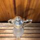Old Carafe Body Glass Mold + Silver Metal Vintage