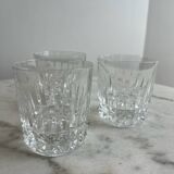 Set of three crystal whiskey glasses