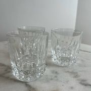 Set of three crystal whiskey glasses