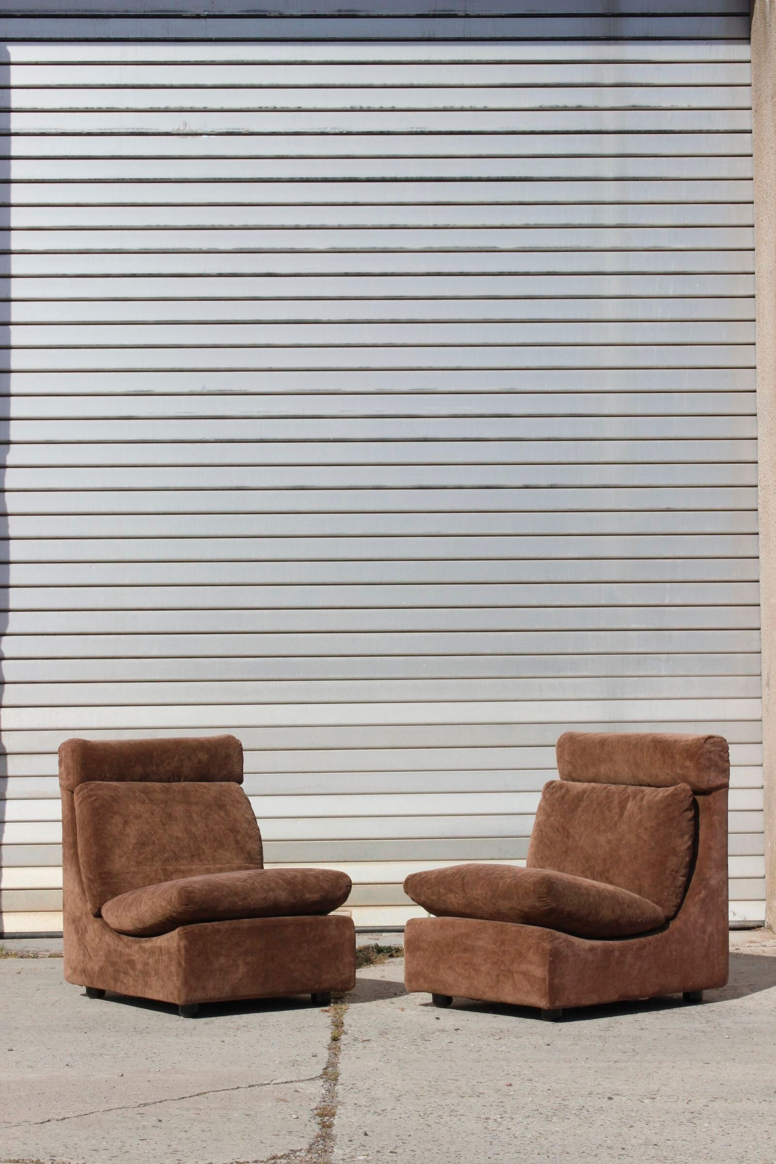 Walter Knoll Collection pair of modular armchairs in two-seater sofa 1970s