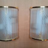 Pair of vintage Hollywood Regency wall lights, 1980s
