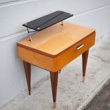 Vintage bedside table, wooden nightstand with shelf, side table, end table, 50's