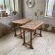 Set of two bistro tables in walnut and tiling from 1890.