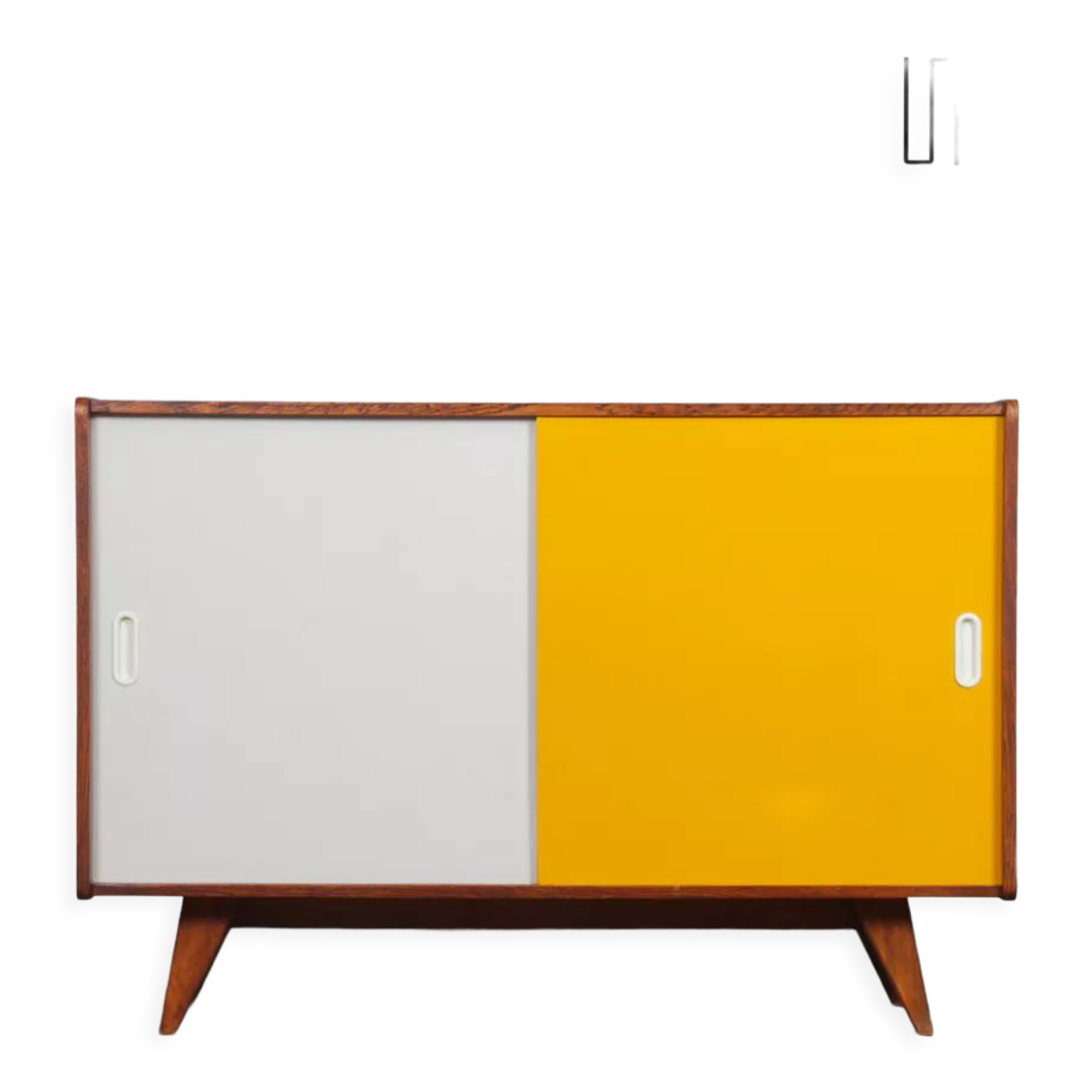 Yellow and white chest of drawers by Jiri Jiroutek, model U-452, 1960