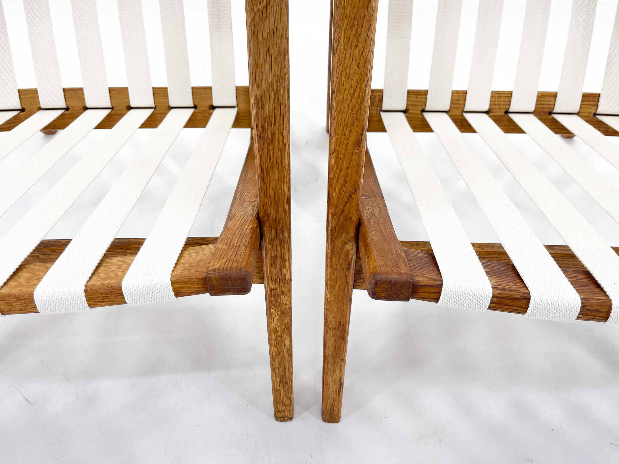 Pair of 1970s Jan Vaněk Oak Armchairs, Czechoslovakia
