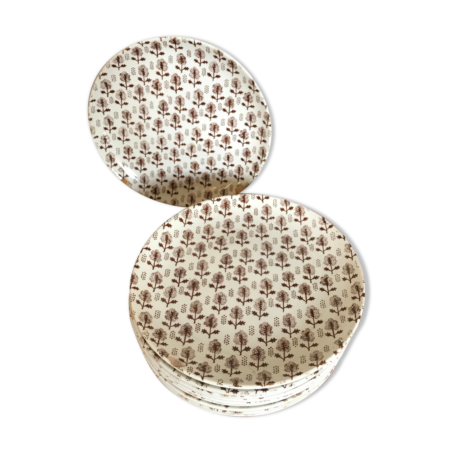 Set of 10 Gien dessert plates