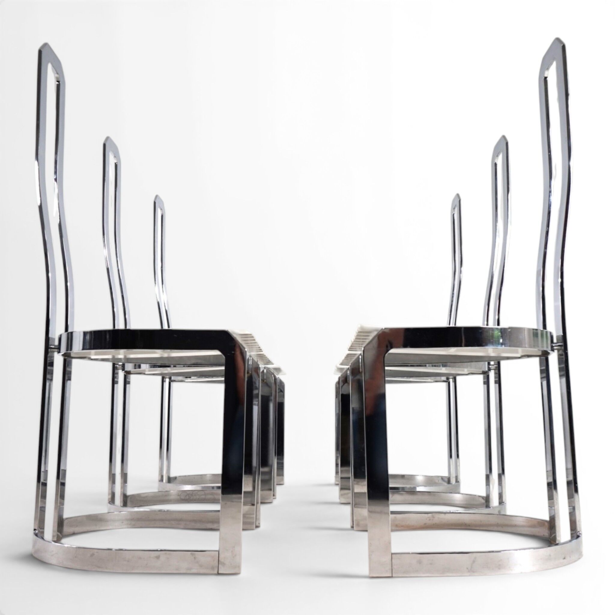 Ensemble de 6 chaises de salle à manger Allmilmö postmodernes, 1980