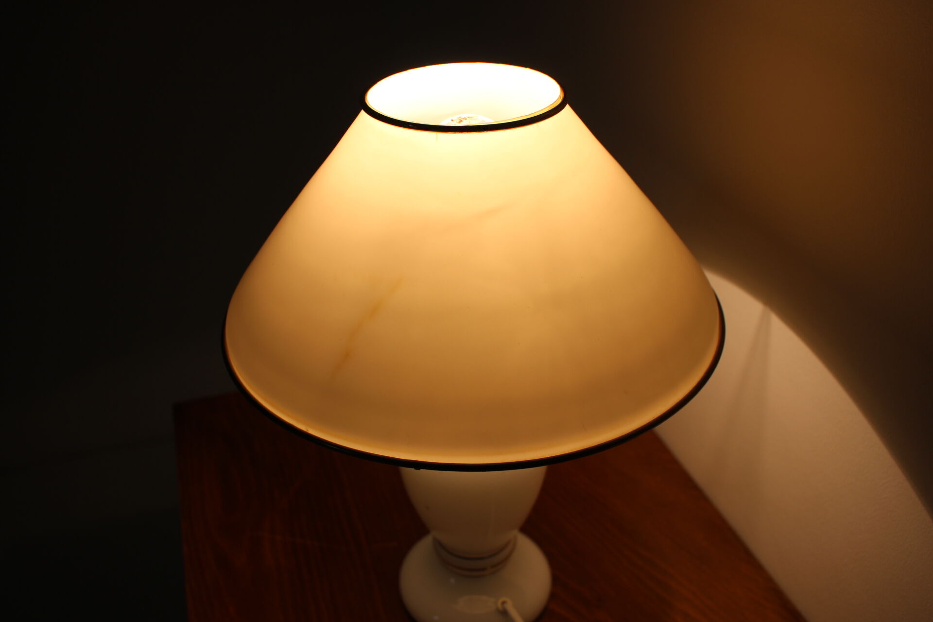 Mid-century Glass table lamp, 1970's.