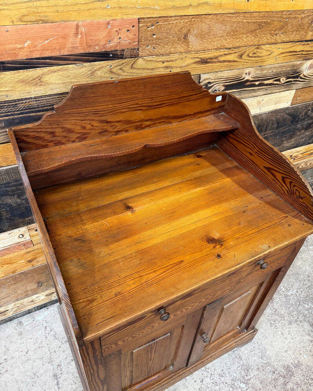 Small kitchen cabinet in pitch pine.