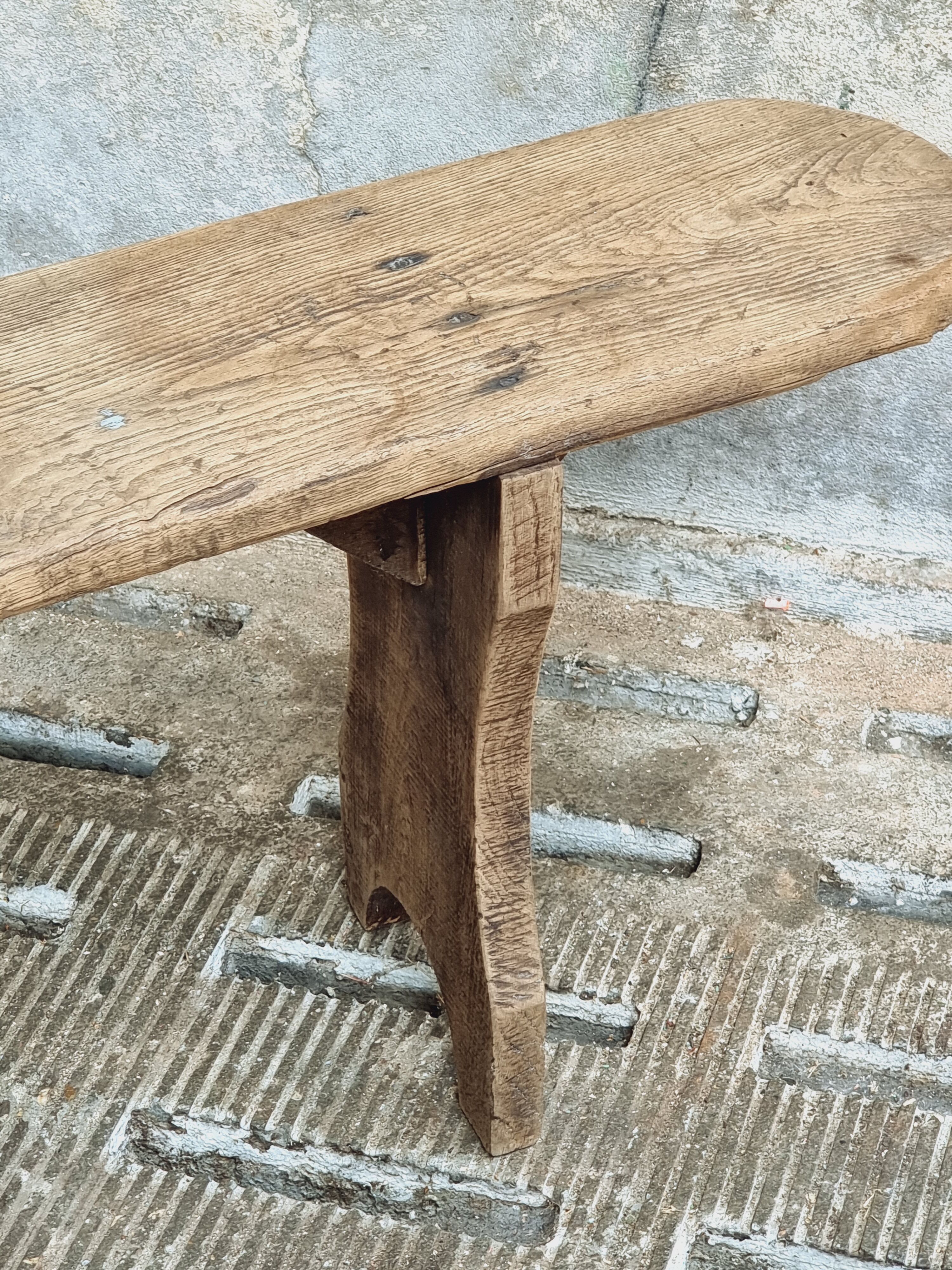 Vintage wooden bench, side table
